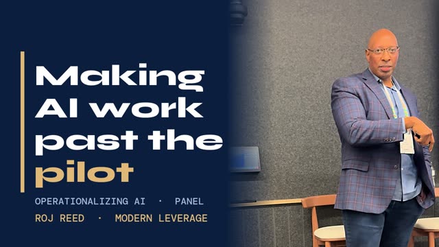 Roj Reed speaking on the Operationalizing AI panel at the TAG //SHIFT: AI Summit